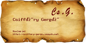 Csiffáry Gergő névjegykártya