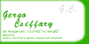 gergo csiffary business card